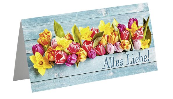 Grußkarte Frühlingsblumen Alles Liebe