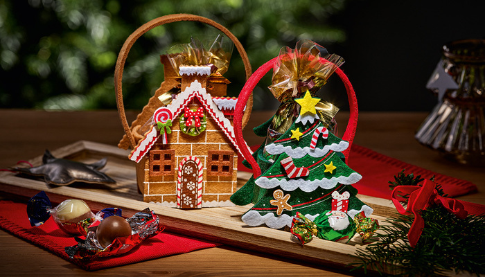 Felt bag Gingerbread house and Christmas tree