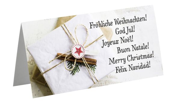 Weihnachtskarte International Zimt