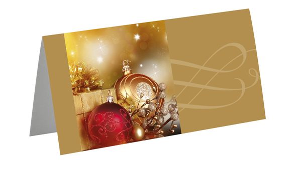 Greeting card Christmas neutral, gold