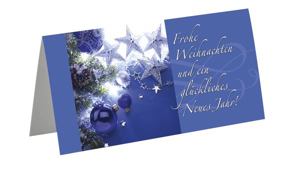 Grußkarte Weihnachten, blau