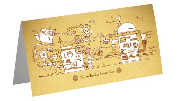 Greeting card "gingerbread machine"